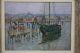 Small Authentic Harry S Mintz Modernist Impressionist Seascape Boat Oil Painting Other photo 2