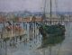 Small Authentic Harry S Mintz Modernist Impressionist Seascape Boat Oil Painting Other photo 3