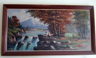 Antique Oil Painting Signed photo