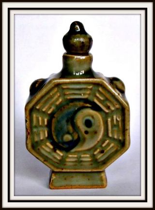 Wonderful Porcelain Snuff Bottle Carved The Eight Trigrams Bagua Pictures photo