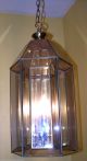 Vtg.  Stunning C.  1960s Retro Solid Brass Lantern Glass Chandelier Light Fixture Chandeliers, Fixtures, Sconces photo 1