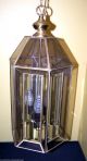 Vtg.  Stunning C.  1960s Retro Solid Brass Lantern Glass Chandelier Light Fixture Chandeliers, Fixtures, Sconces photo 6