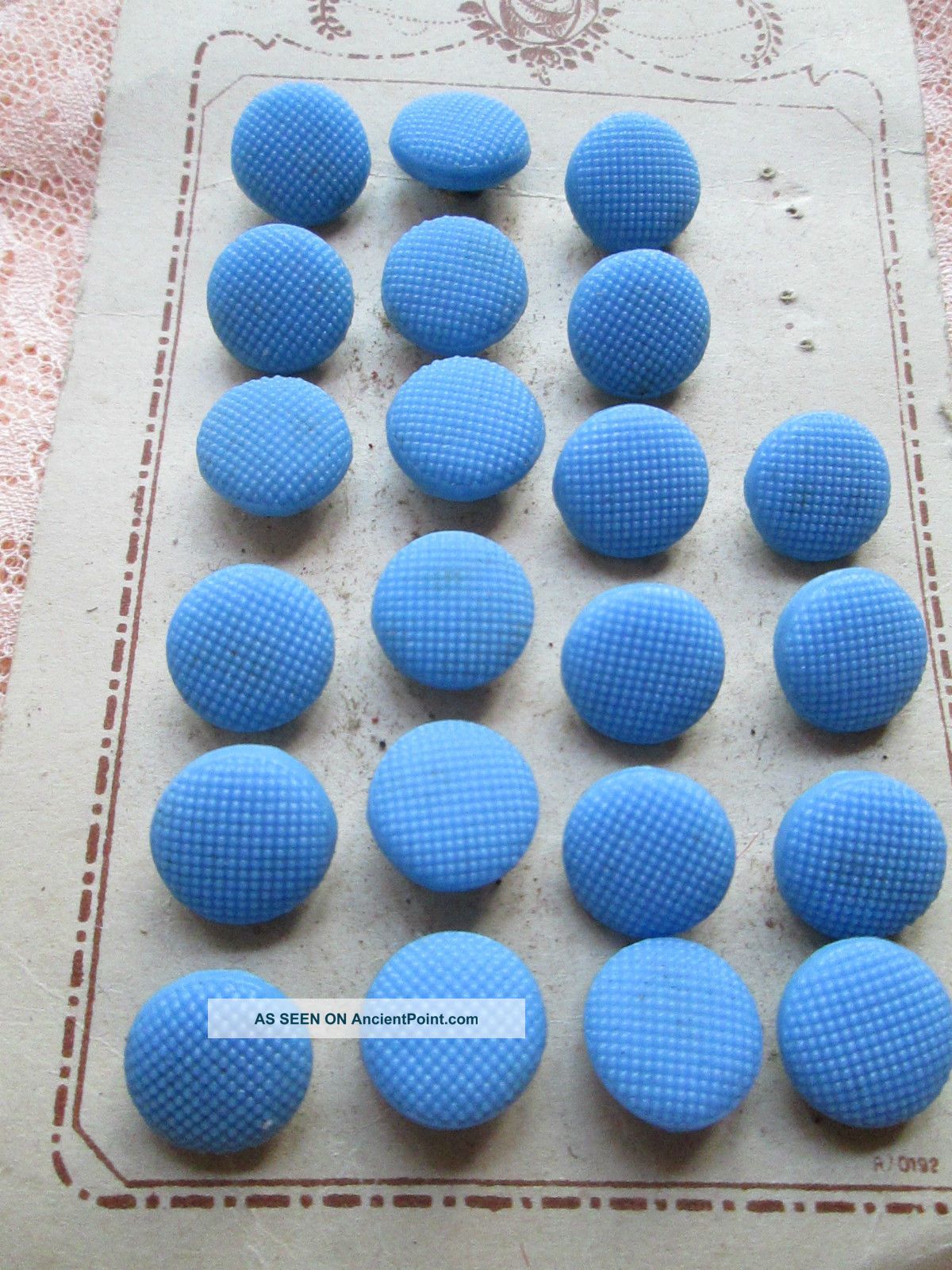 Antique/ Vintage Buttons Light Blue Glass/mode Buttons photo