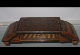 Fabulous Antique Tunbridge Marquetry Inlaid Music Box Nr photo