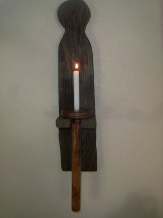 Vintage Inspired Make Do Sewing Bobbin Candle Holder - Candle Sconce - Early Lightin photo