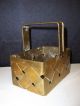 English Brass Woven Basket W/handle Circa 1910; Wood Handle Dough Cutter Other photo 4