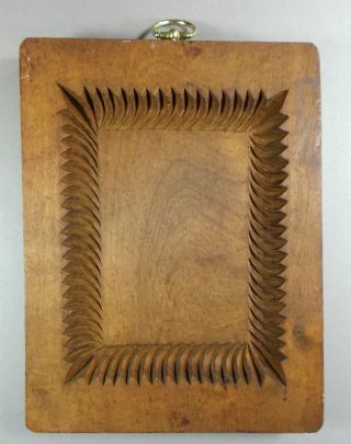 Vintage Hand Made Wooden Butter Mold Or Cookie Press Carved Wood photo