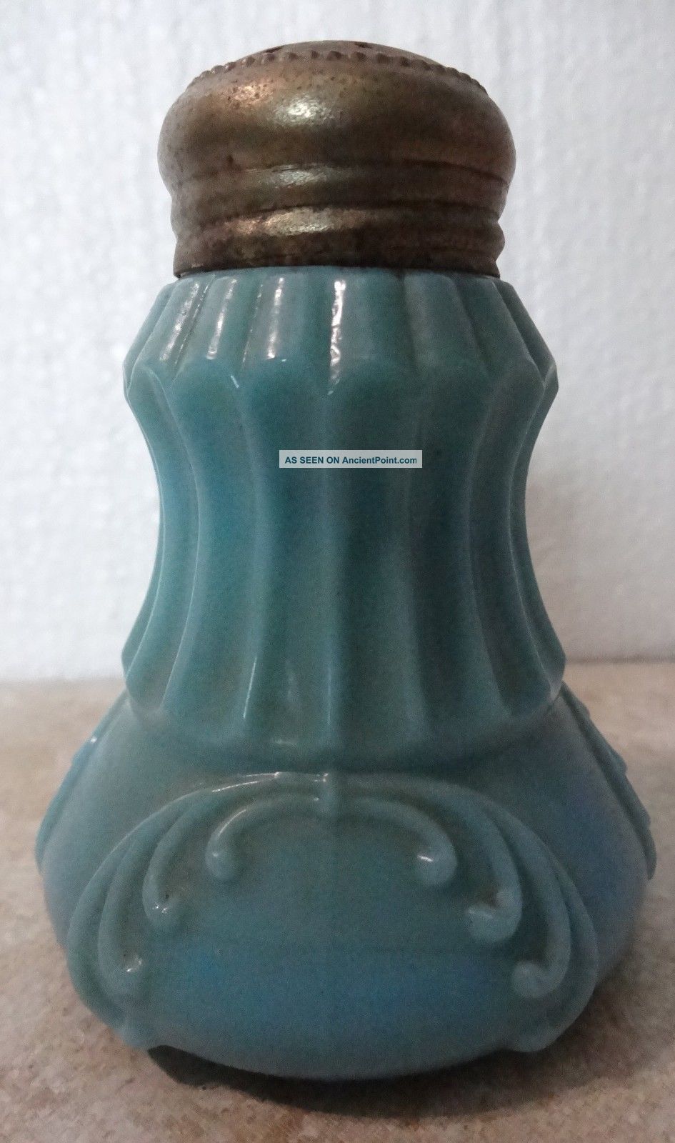 My Grandmother ' S Antique Blue Milk Glass Salt Shaker Salt & Pepper Shakers photo