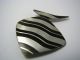 Danish Handmade Modern Pewter Pin Brooch W/enamel Fish Jorgen Jensen Denmark 60s Mid-Century Modernism photo 3