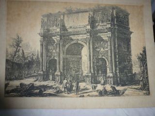 Piranesi Signed Etching Views Of Rome 1751 Arch Of Constantine Scarce photo