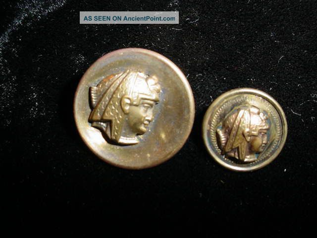 Antique Matched Set Victorian Picture Buttons Lg.  Sm Egypt Rev.  Pharoah King S8 Buttons photo