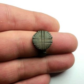 Ancient Byzantine Ring With A Cross. photo