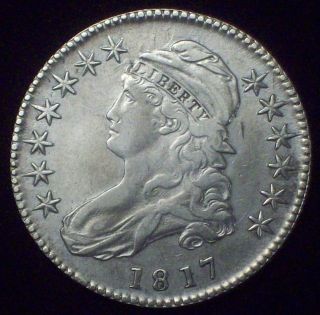 1817 Removed Punctuation Dot Date 181.  7 Bust Half Dollar O - 103a Xf Detailing R.  3 photo