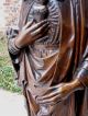 Antique Hand - Carved Oak Virgin Mary Sacred Heart Christianity Cathedral Statue Carved Figures photo 9
