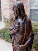 Antique Hand - Carved Oak Virgin Mary Sacred Heart Christianity Cathedral Statue Carved Figures photo 1