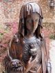 Antique Hand - Carved Oak Virgin Mary Sacred Heart Christianity Cathedral Statue Carved Figures photo 5