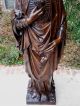 Antique Hand - Carved Oak Virgin Mary Sacred Heart Christianity Cathedral Statue Carved Figures photo 7