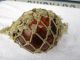 3+1/2 Smallest Nw Glass Float Amber Ball With Net (1137) Fishing Nets & Floats photo 1