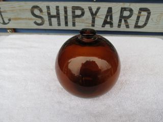 4+1/2 Inch Tall Northwest Glass Company Glass Float Amber Ball (1144) photo