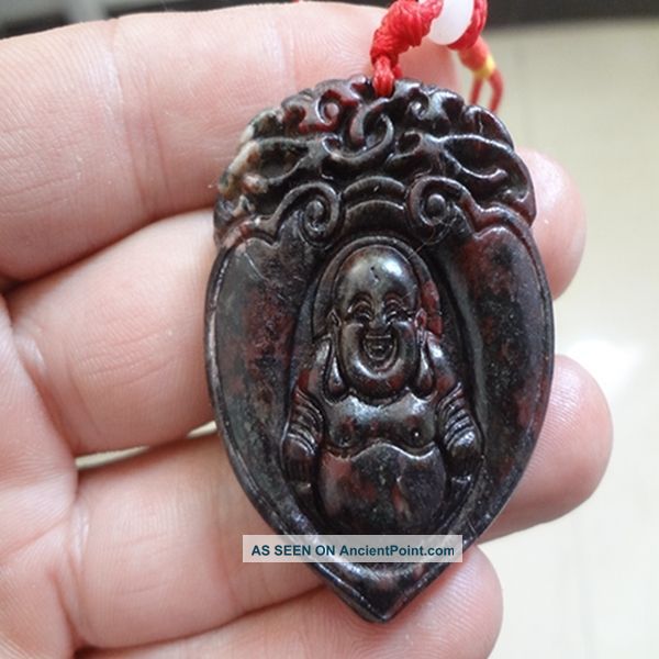 The Fine China Natural Red Ridge Jade Pendant （buddha) Amulet Necklaces & Pendants photo