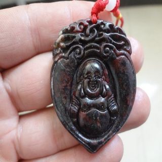 The Fine China Natural Red Ridge Jade Pendant （buddha) Amulet photo