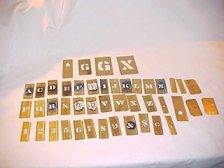 Mixed Brass Interlocking Industrial Age Metal Letters Alphabet Stencils photo