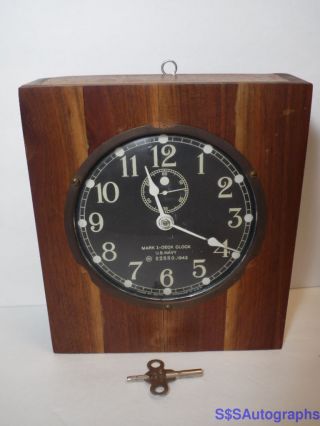 Vintage Works 1943 Seth Thomas Mark I Deck Ship Clock U.  S.  Navy Wwii World War 2 photo