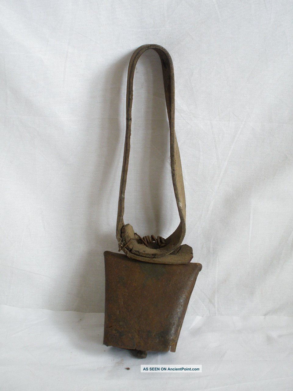 Very Large Antique Bell Bells Livestock Primitive Wrought Iron Security Alert Primitives photo