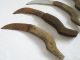 4 Wood Primitive Antique Hand Made Knifes Blade Iron Finding Tool Horticultural Primitives photo 2