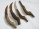 4 Wood Primitive Antique Hand Made Knifes Blade Iron Finding Tool Horticultural Primitives photo 4