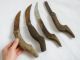 4 Wood Primitive Antique Hand Made Knifes Blade Iron Finding Tool Horticultural Primitives photo 5