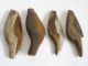 4 Wood Primitive Antique Hand Made Knifes Blade Iron Finding Tool Horticultural Primitives photo 6