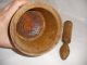 Antiques Primitives Antique Wooden Mortar Kitchen Cooking Spices Nuts Pestle Primitives photo 7