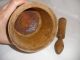 Antiques Primitives Antique Wooden Mortar Kitchen Cooking Spices Nuts Pestle Primitives photo 8