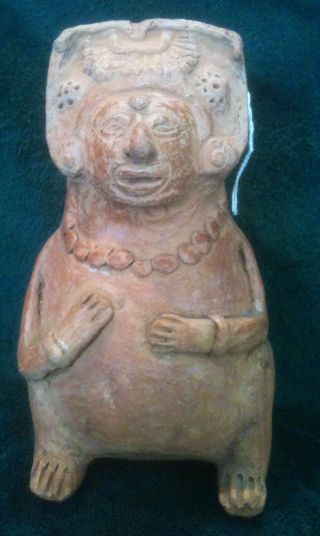 Inca Treasures Ltd Pre Columbian Mayan Effigy Pottery Art Figure Vessel,  Coa photo