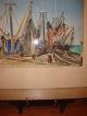 Vintage Nautical Seascape Watercolor By Listed Artist Marjorie B.  Luhrs Folk Art photo 1