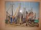 Vintage Nautical Seascape Watercolor By Listed Artist Marjorie B.  Luhrs Folk Art photo 4