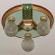 { Beautiful} Vintage 20 - 30 ' S Ceiling Light Lamp Fixture Polychrome 3 Lights Chandeliers, Fixtures, Sconces photo 2