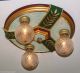 { Beautiful} Vintage 20 - 30 ' S Ceiling Light Lamp Fixture Polychrome 3 Lights Chandeliers, Fixtures, Sconces photo 3