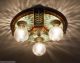 { Beautiful} Vintage 20 - 30 ' S Ceiling Light Lamp Fixture Polychrome 3 Lights Chandeliers, Fixtures, Sconces photo 4