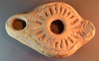 Oil Lamp,  Holy Land Area Clay Over 1600 Years Old photo