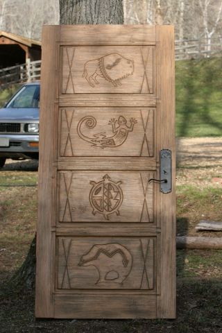 Southwest Style Solid Wood Carved Door From Randy Travis Home photo