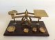 Vintage Warranted Accurate England Wood & Brass Scale W Weights Scales photo 3