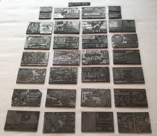 Old Metal Newspaper Printing Plates For Famous Movie Adverts • Very Collectable photo