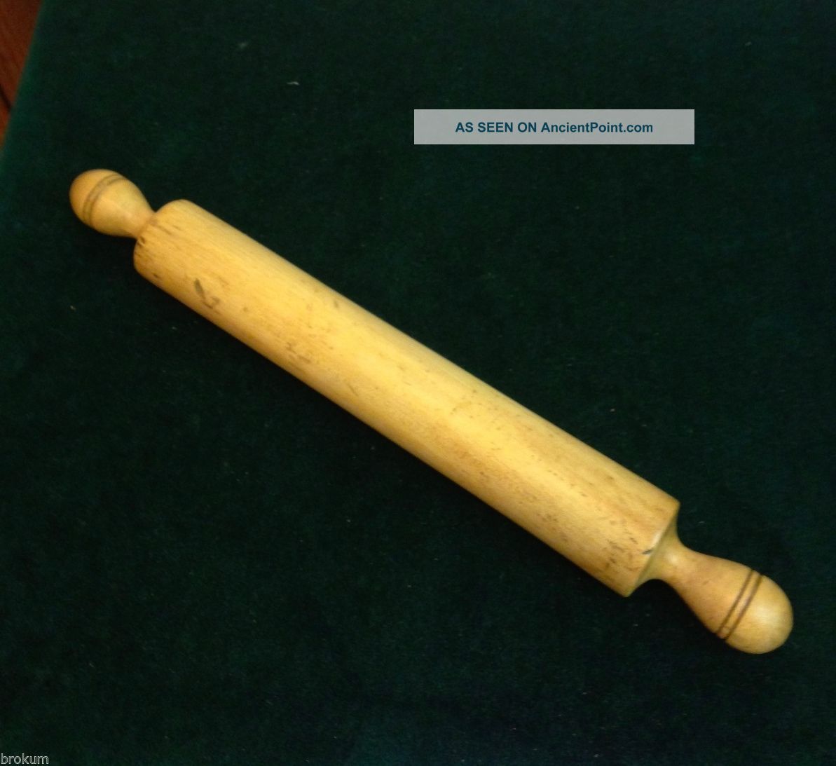 Early Primitive Wood One Piece English Rolling Pin Primitives photo