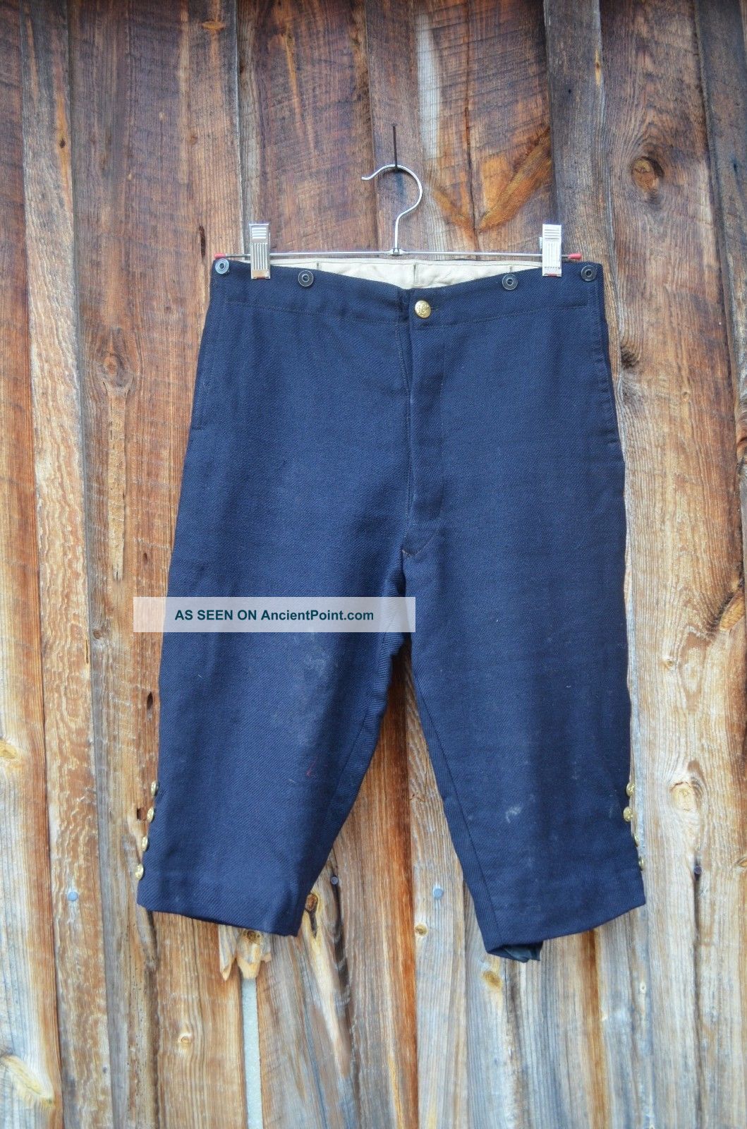 Antique Metal Anchor Buttons On Navy Womens Or Kids Shorts Buttons photo