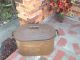 Vtg.  Antique Copper Tub Boiler Wash Kettle Wood Handles Fireplace Storage Large Primitives photo 1