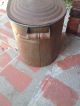 Vtg.  Antique Copper Tub Boiler Wash Kettle Wood Handles Fireplace Storage Large Primitives photo 2