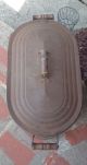 Vtg.  Antique Copper Tub Boiler Wash Kettle Wood Handles Fireplace Storage Large Primitives photo 3