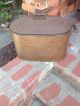 Vtg.  Antique Copper Tub Boiler Wash Kettle Wood Handles Fireplace Storage Large Primitives photo 4